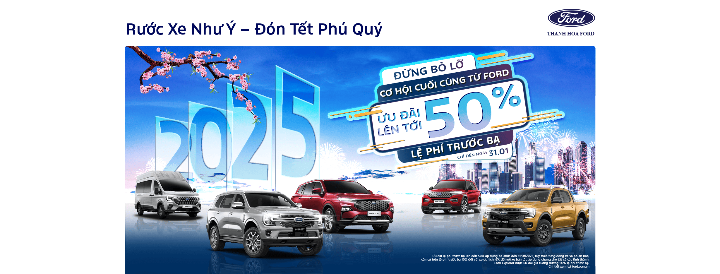 Chương trình ưu đãi Tết Nguyên Đán 2025 -“Rước Xe Như Ý – Đón Tết Phú Quý”